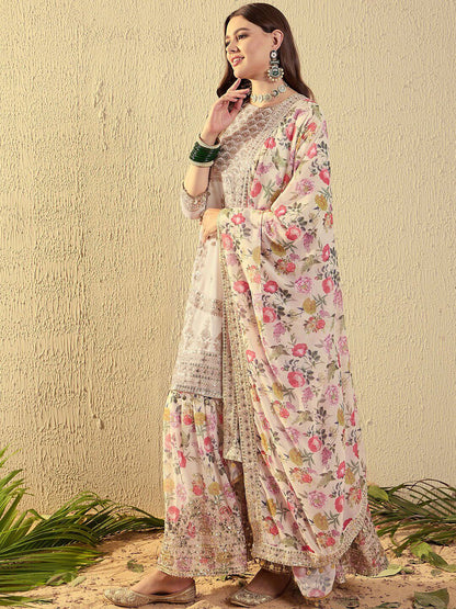 Indian Embroidered Georgette 3-Piece Women's Set