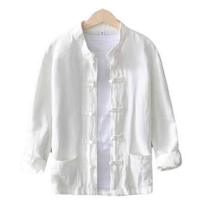 Chinese Retro Button Linen Shirt