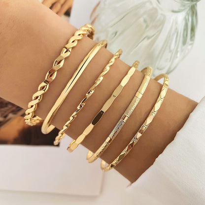 Metal six-piece bracelet set