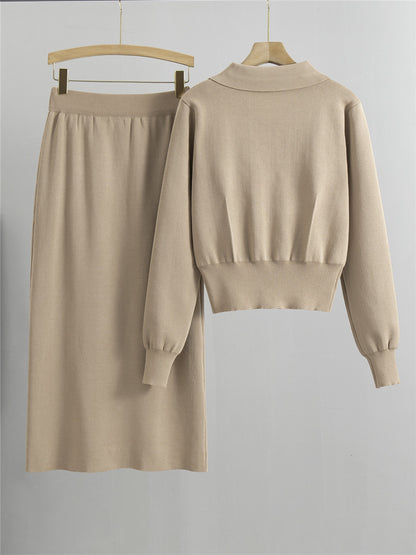 Women's Knit Sweater and Skirt Set