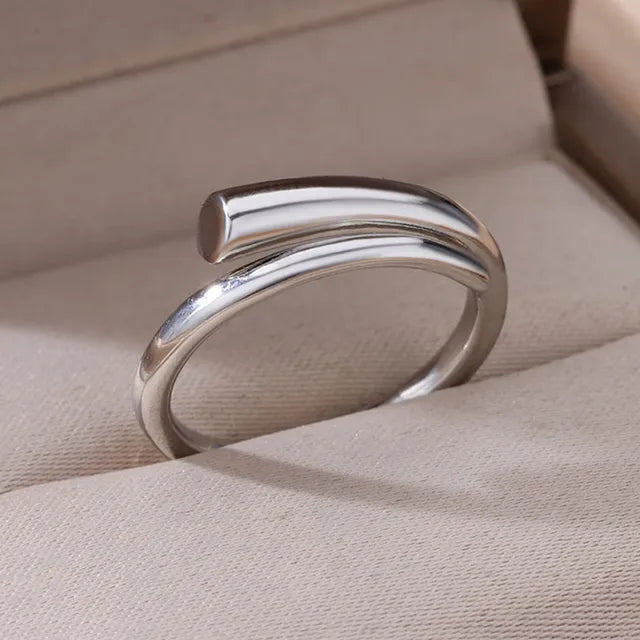 Stainless Steel Rings For Women Men Gold Color Hollow Wide Ring Female Male Party Finger Jewelry Gift  Trend Free Shipping