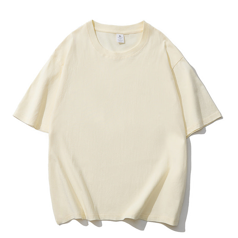 Solid color short-sleeve cotton T-shirt Men