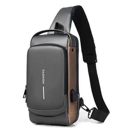Motorcycle bag password anti-theft chest bag men's shoulder bag large capacity casual men's bag multifunctional crossbody bag