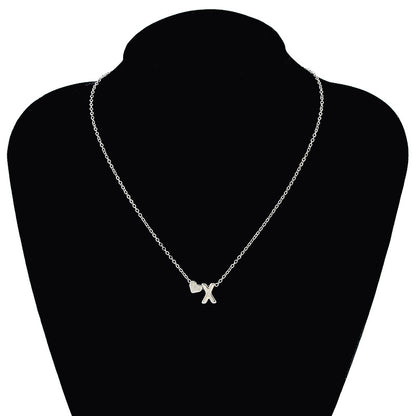Tiny Dainty Heart Initial Necklace Personalized Letter Necklace Name Jewelry