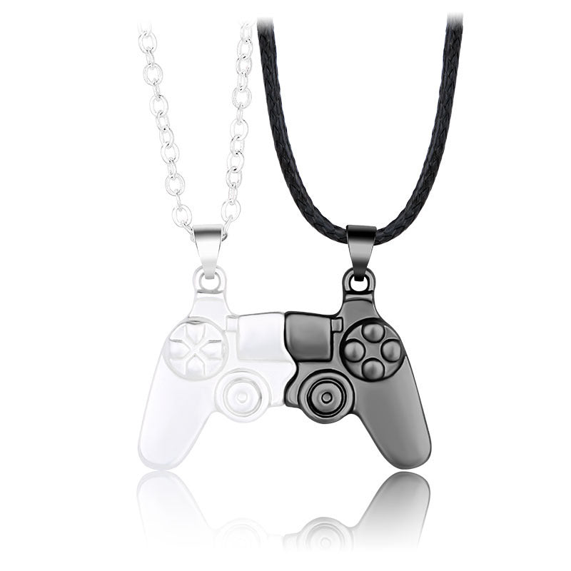 Magnet Necklace Game Console Handle Couple Necklace a Pair Of Magnetite Stone Personality Men And Women Necklace Gift