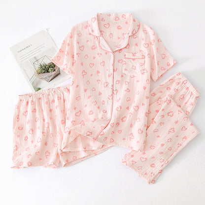 Cotton Three-Piece Pajama Set