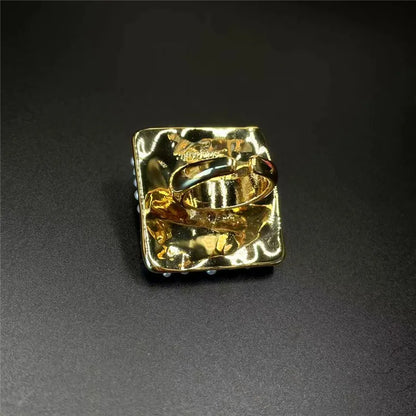 Personality Eye Open Ring Pearl Devil's Eye for Women Men Metal Rings Jewelry Brass 2024 New European Trendy