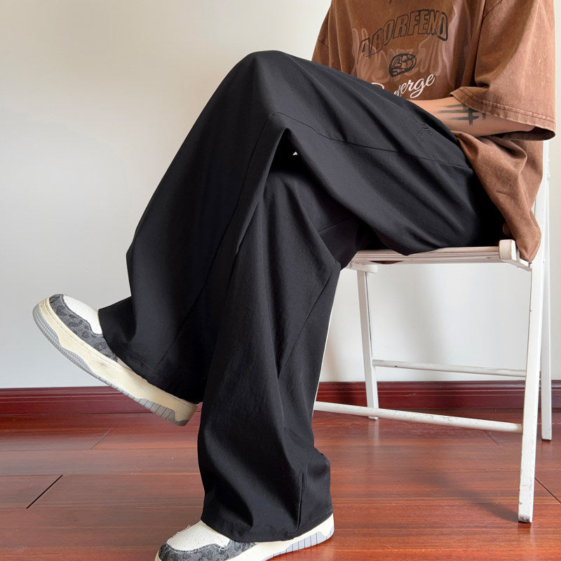Ice silk casual pants for men in summer thin design