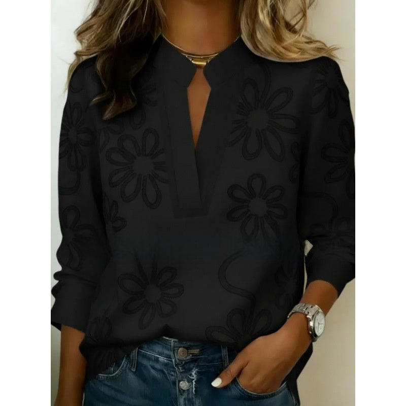 Womens Digital Print Pullover Blouse