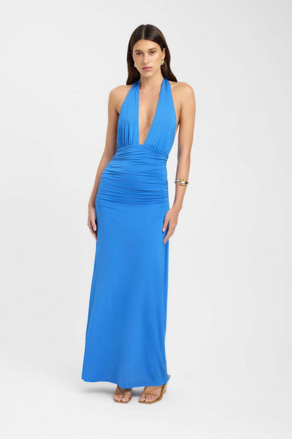 Elegant Halterneck Slit Long Dress