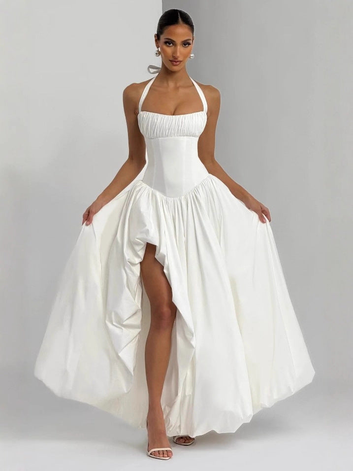 French-Style Halter Neck Slimming Dress