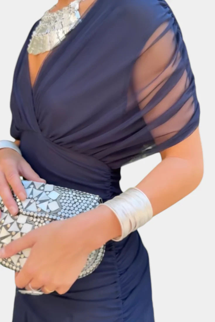 Mesh Print Spliced Dress