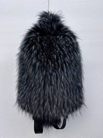Ciseonik Hot-Selling School Bag, Fur Backpack, Women's Furry Bag, New Versatile Travel Plush Backpack