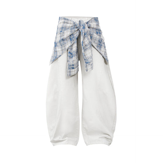 Men's loose-fitting curved jeans