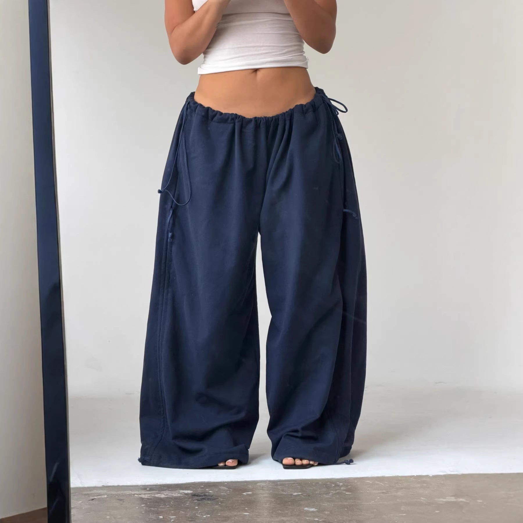 Casual loose-fitting wide-leg pants