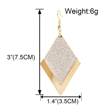 Simple Diamond Shaped Frosted Earrings Personality Retro Earrings Women Earrings