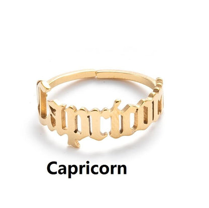 New Stainless Steel Ring Women's ins Colorless European and American Opening Retro Simple English Letter Ring Men