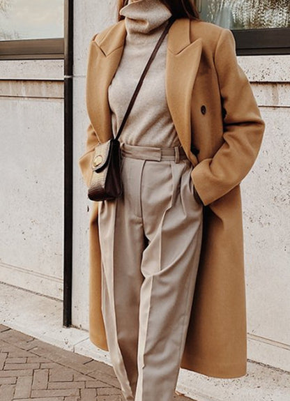 Double-Breasted Slim Outwear Coat