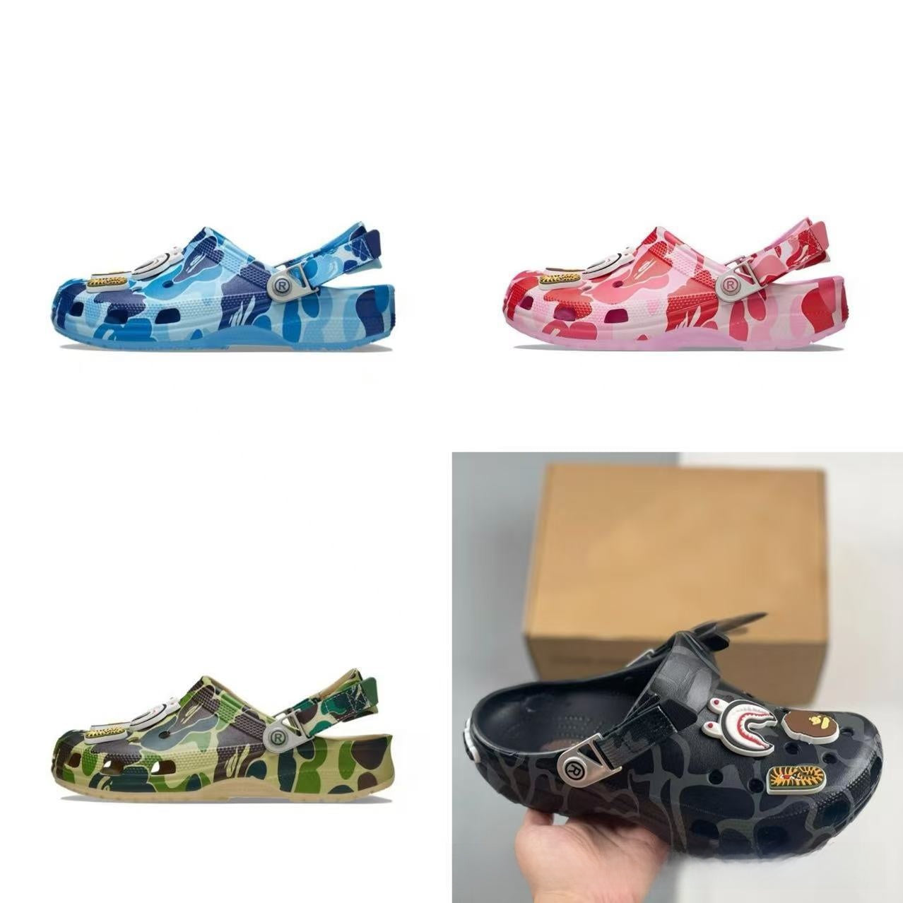 Camouflage dopamine cartoon crocs