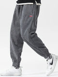 Baggy Corduroy Jogger Pants Men Tech Fleece Sweatpants Man Autumn Winter Casual Harem Pants Male Sport Thermal Trousers