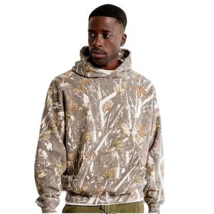 Long-sleeved camouflage tree branch pattern hoodie