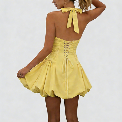 Backless Halter Bubble Dress