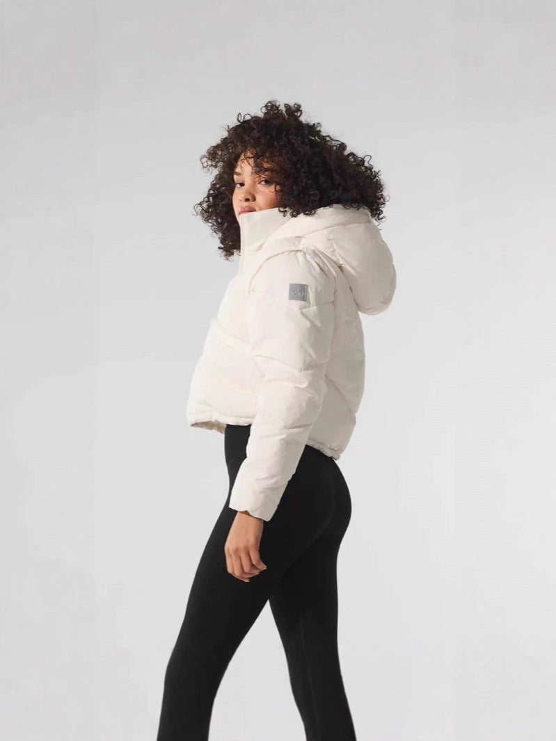 Standing collar warm faux two-piece coat