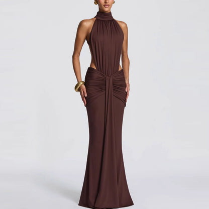 Elegant Halter Neck Long Party Gown