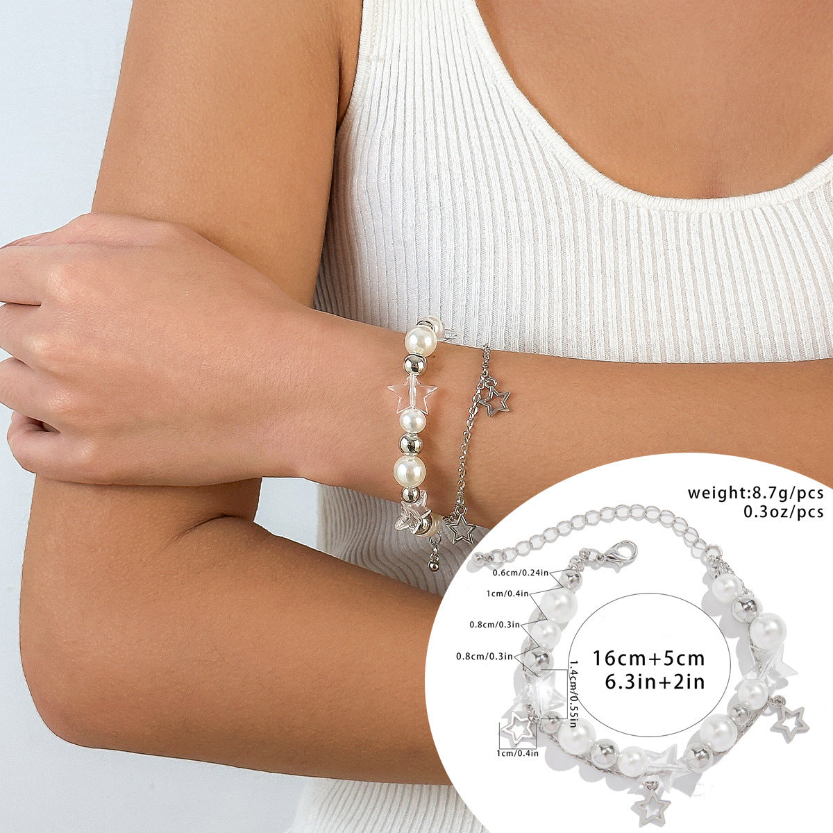Star pendant tassel set bracelet simple and versatile magnetic heart-shaped StarBracelet bracelet