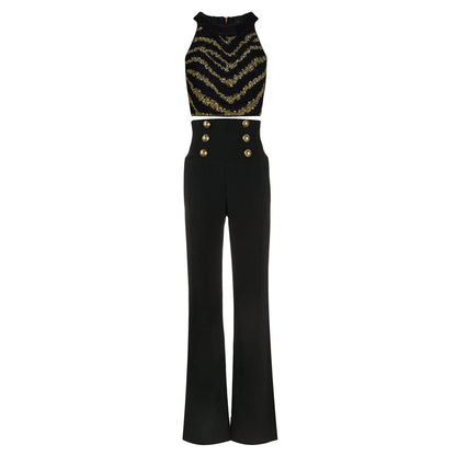 Women's Elegant Vest and Wide-Leg Pants Set