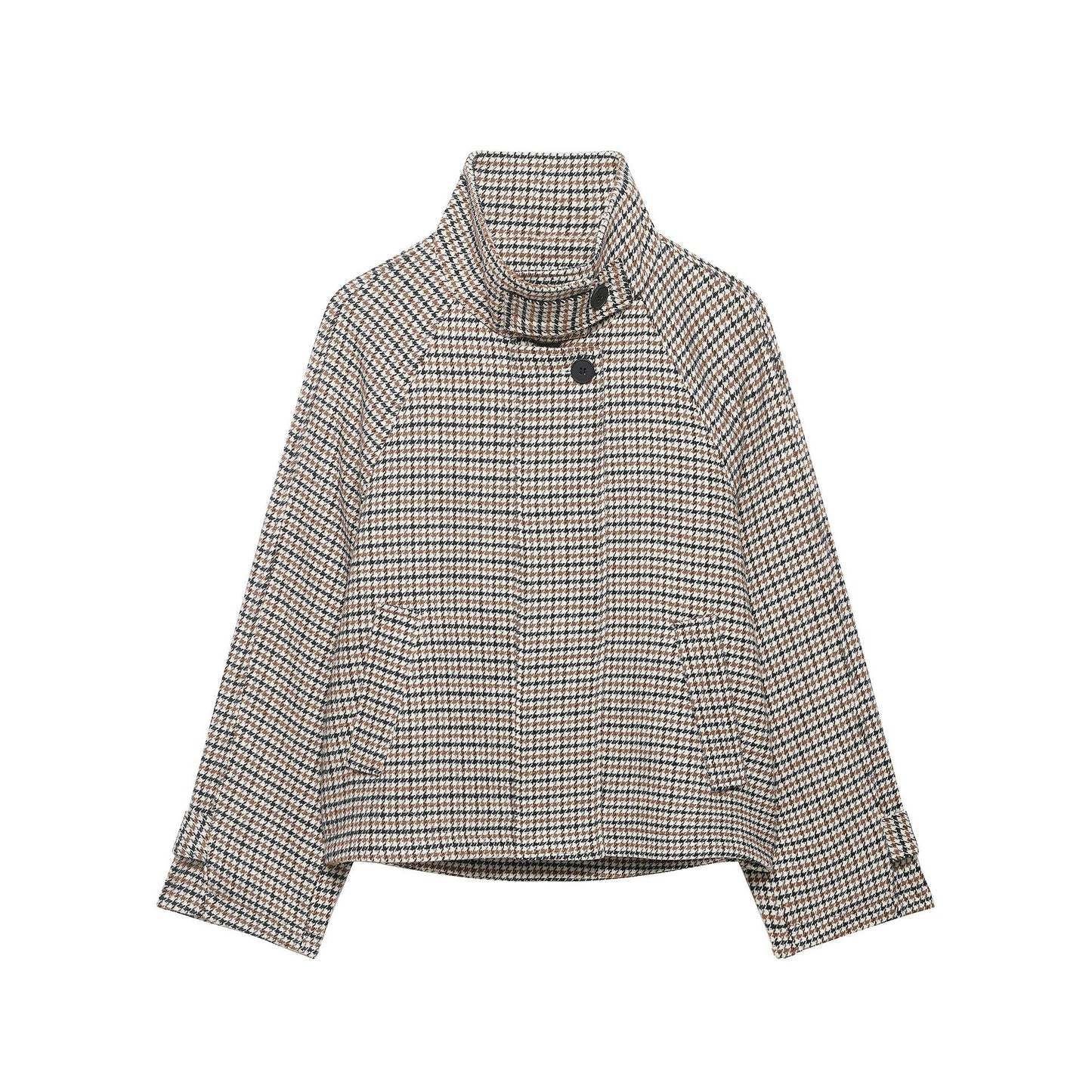 Floral Lattice High Collar Short Jacket
