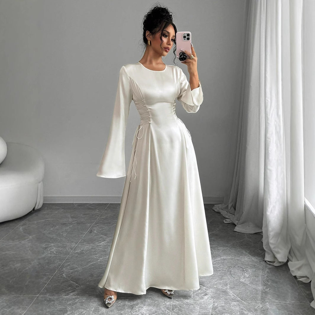 Elegant Rope Detail Long Sleeve Dress