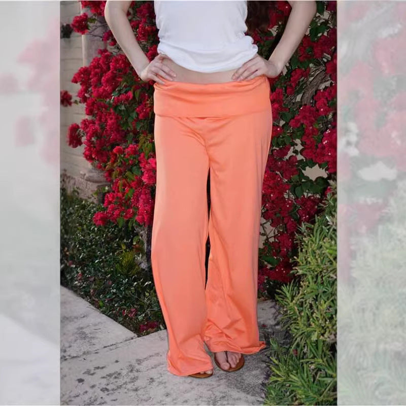 Elastic Waist Flared Pants