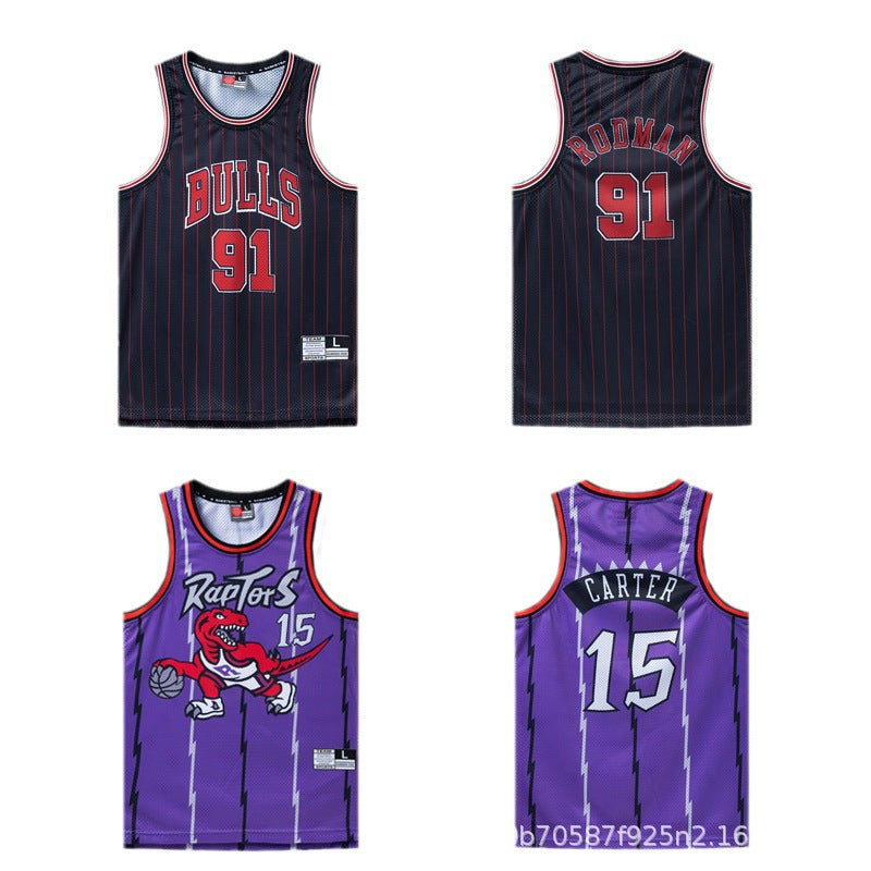 American Retro Mesh Jersey Iverson Maddie Kobe Curry Butler James Digital Print Basketball Vest