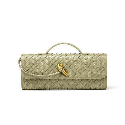 Single-shoulder baguette woven bag