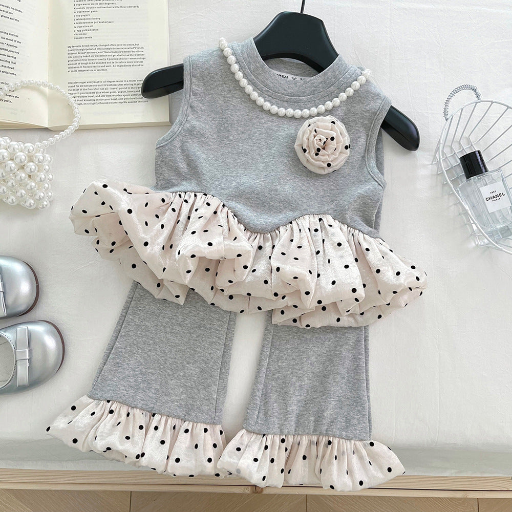 Sleeveless Vest Flared Pants