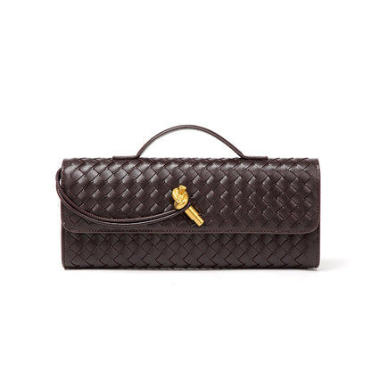 Single-shoulder baguette woven bag