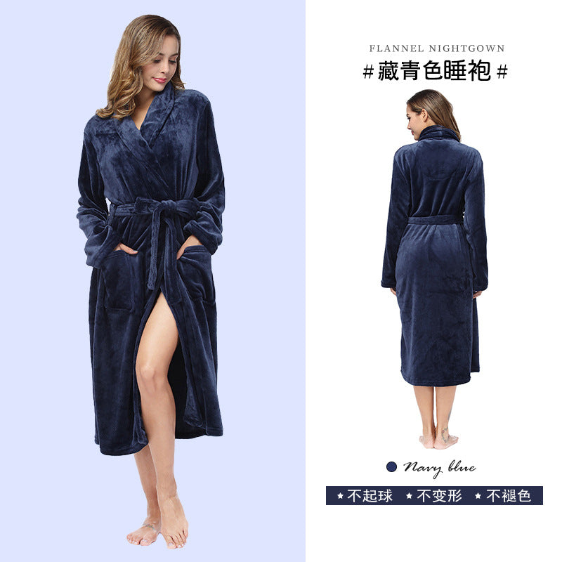 Hooded Flannel Bathrobe for Women