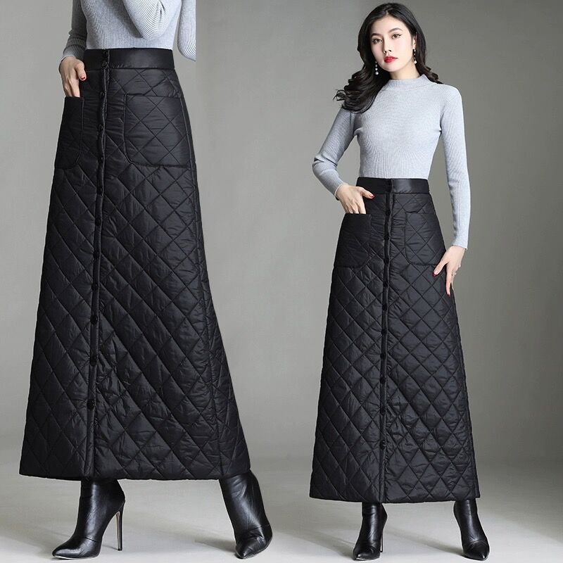 Womens A-Line Down Cotton Skirt