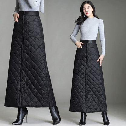 Womens A-Line Down Cotton Skirt