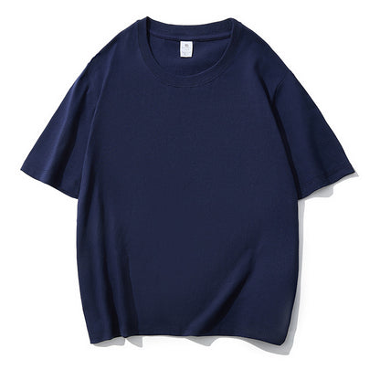 Solid color short-sleeve cotton T-shirt Men