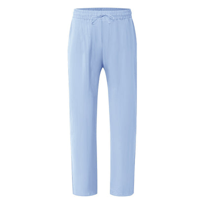 Men's Linen Wide-Leg Casual Trousers