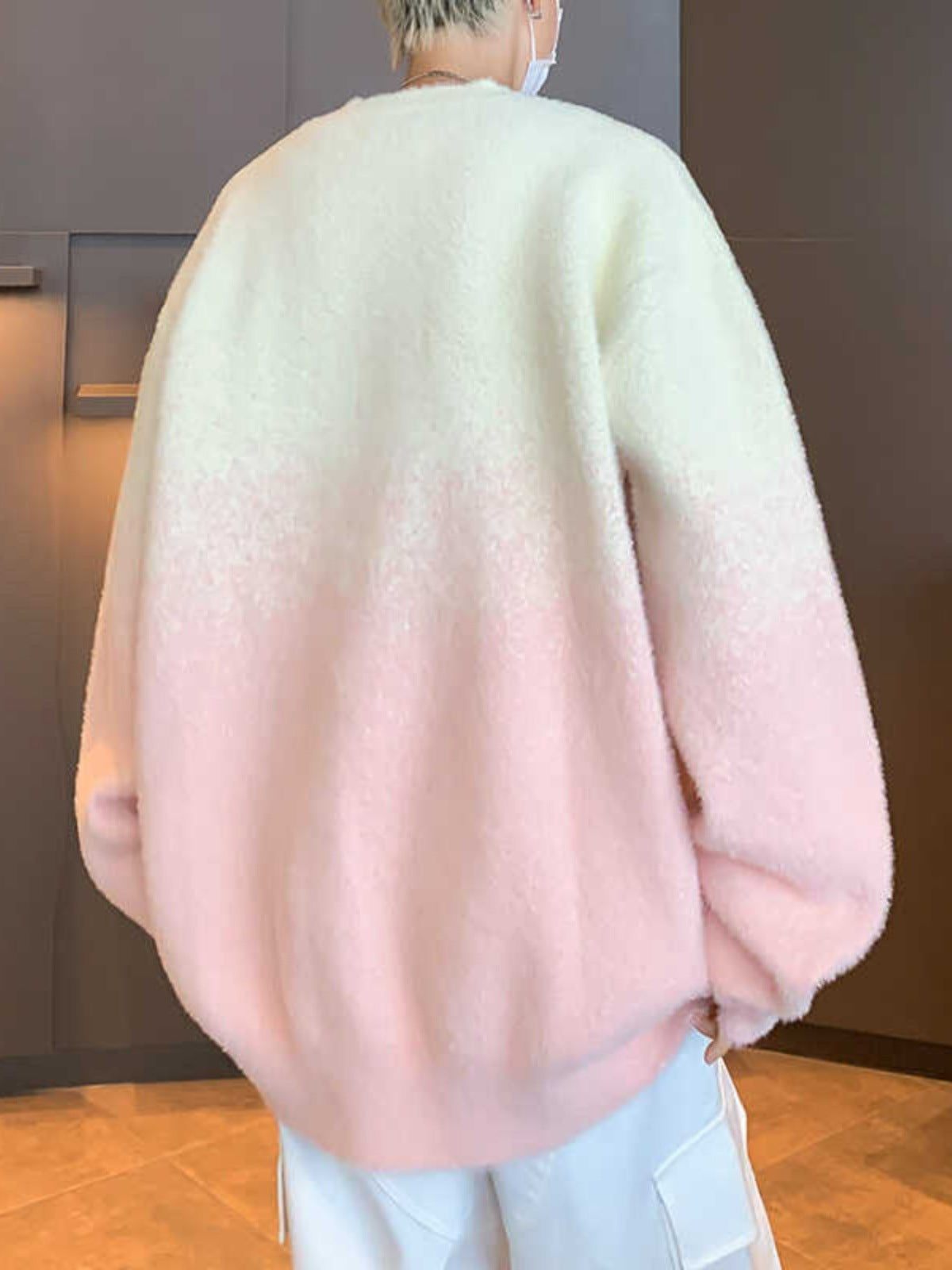 Gradient Color Block Pullover Sweater