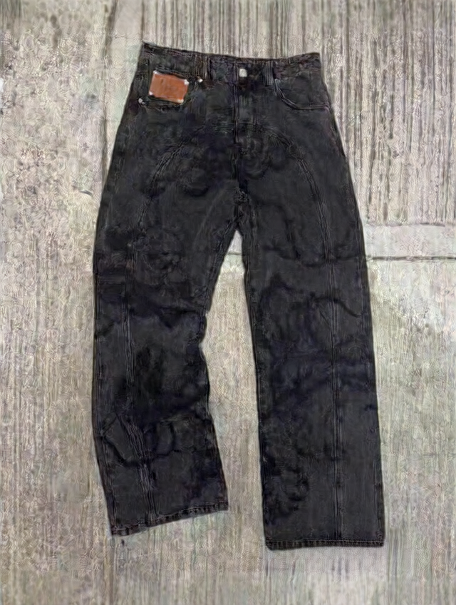 Men Printed Denim Trousers
