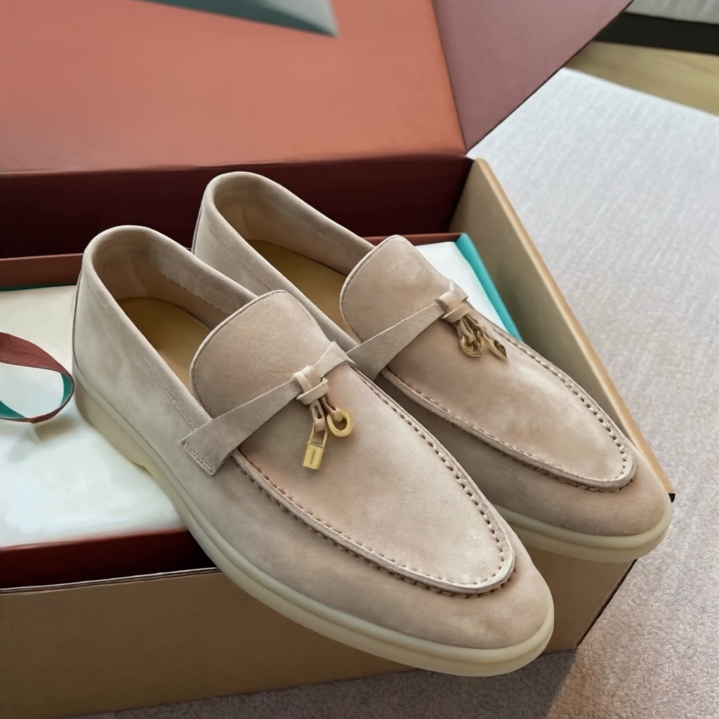 Women's Sheepskin Tassel Buckle Loafers