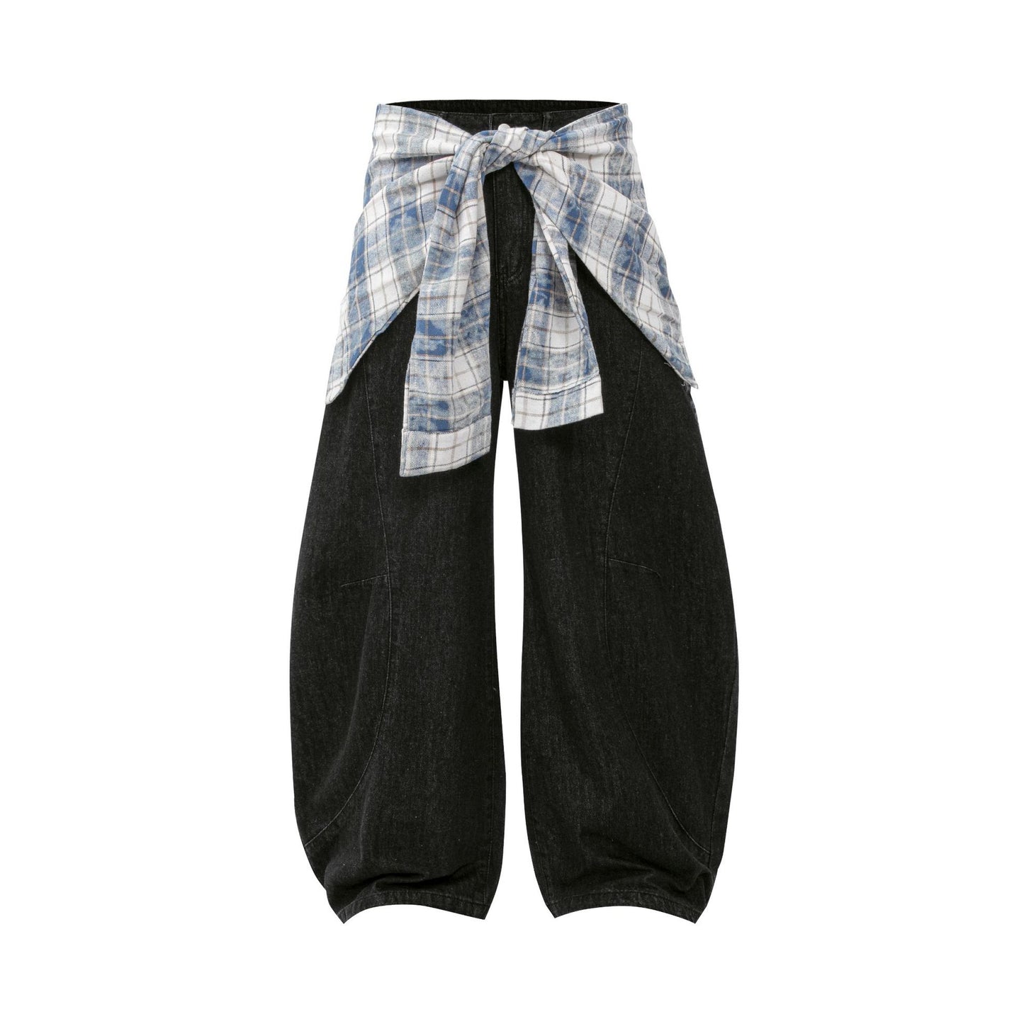 Men's loose-fitting curved jeans