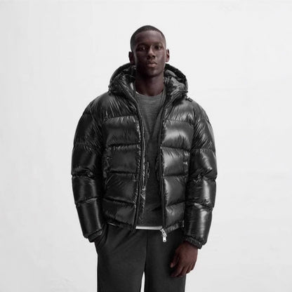 Quilted Hooded Jacket with 3D Pattern