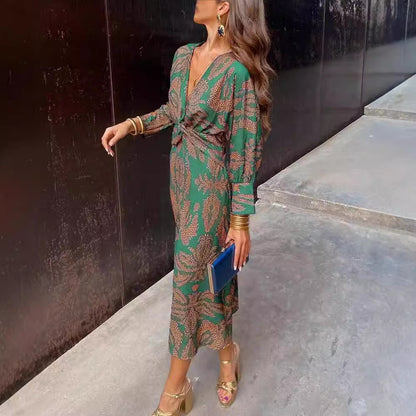 Floral Print A-Line Midi Dress