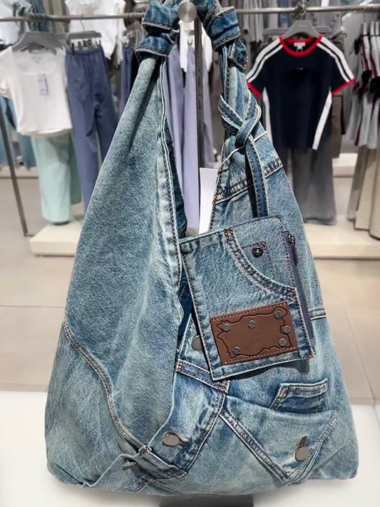 Denim shoulder bag