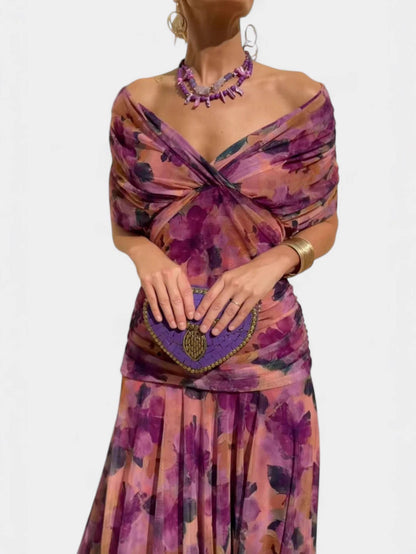 Mesh Print Spliced Dress